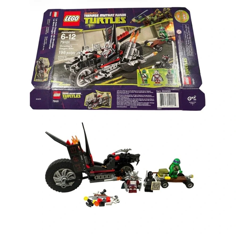 LEGO 79101 TMNT Shredders Dragon Bike Complete 3 Minifigs Box Instructions